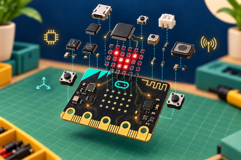 Los componentes de una micro:bit